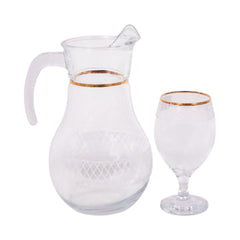 WATER SET 7PC PSB HAND CUT GOLD BISTRO 96933-B024 Default Title - MamasJan Crockery