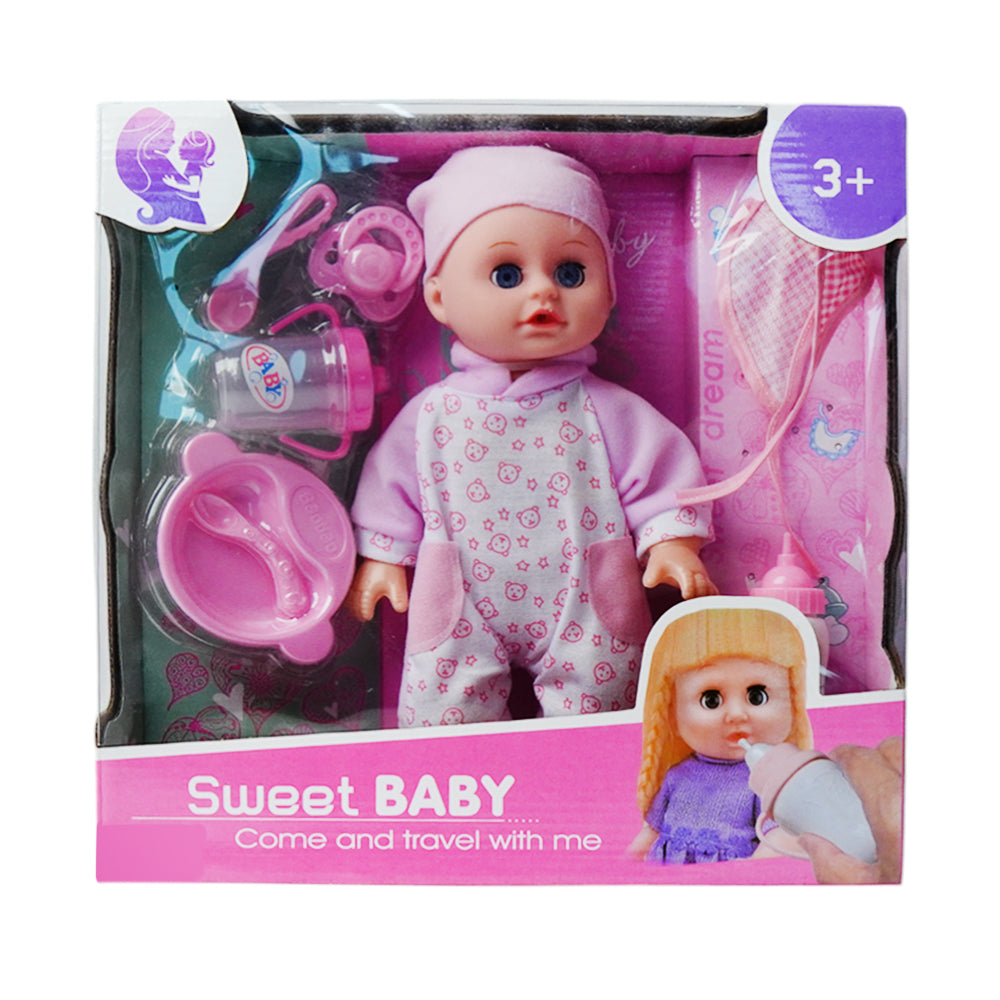 818-14 14 INCH BABY DOLL W-ACCESSOREIS Default Title - MamasJan Toys