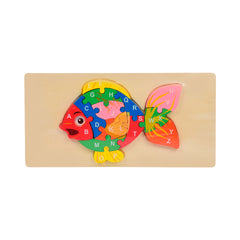 WOODEN PUZZLE BOARD ABC FISH Z.B Default Title - MamasJan Toys
