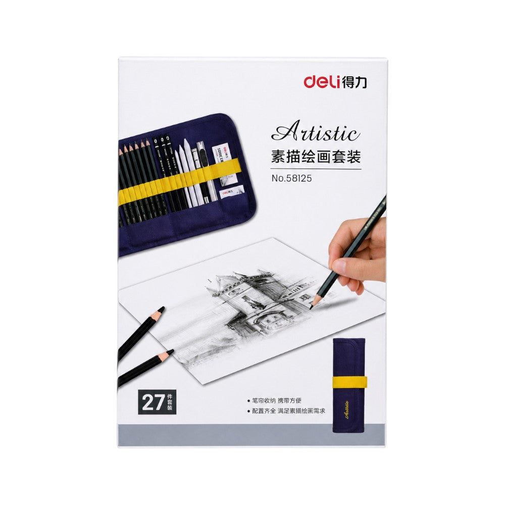 58125 DELI ARTISTIC SKETCHING PENCIL SET 27PCS Default Title - MamasJan Toys