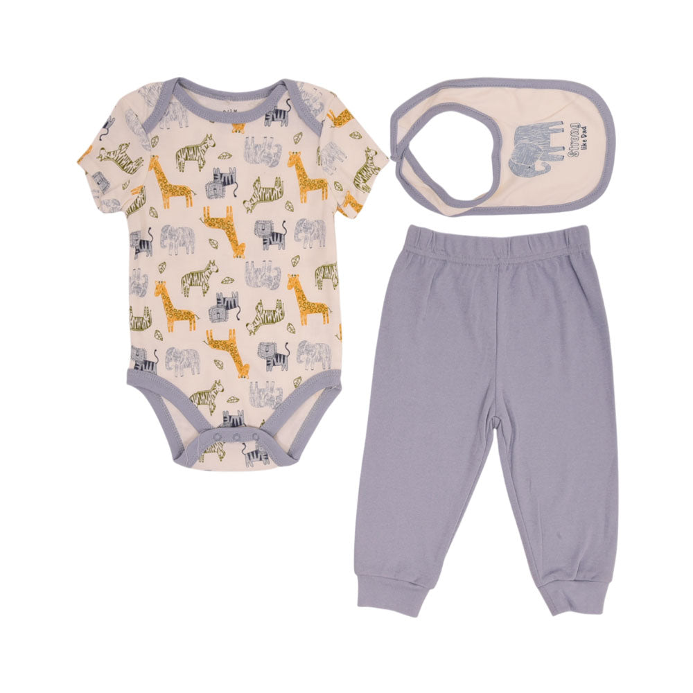 BOYS S/S 3PC BODY SUIT MZS-24 9-12M BP11212-BP11206 Default Title - MamasJan KidsWear