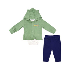 BOYS L/S 3PC PAJAMA SUIT HOODED MZW-24 6-9M 239-008 THAI Default Title - MamasJan KidsWear