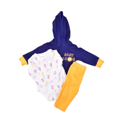 BOYS L/S 3PC PAJAMA SUIT HOODED MZW-24 0-3M 239-023 Default Title - MamasJan KidsWear