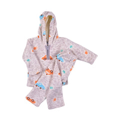 BOYS L/S 2PC PAJAMA SUIT HOODED 3-6M MZS-24 8101 Default Title - MamasJan KidsWear
