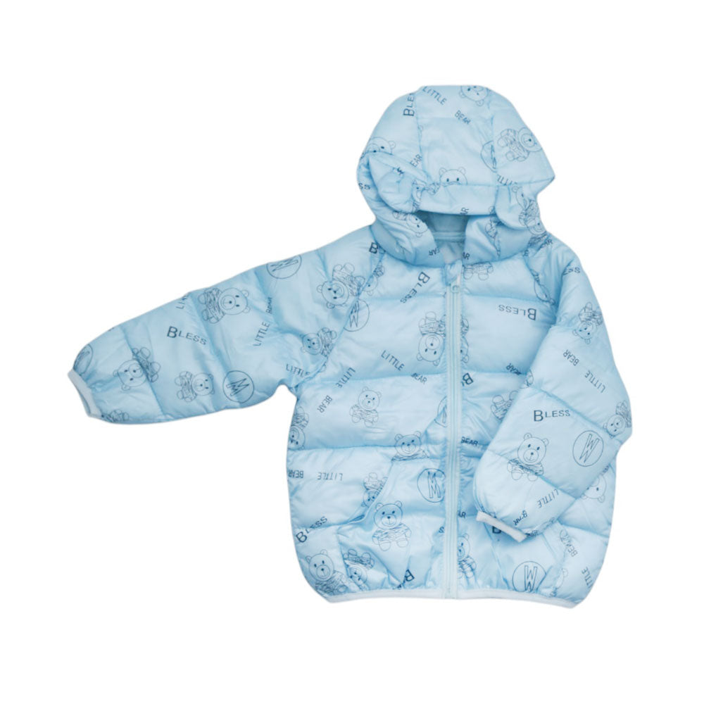 BOYS L/S PUFFER JACKET HOODED MZW-24 6-9M 68 Default Title - MamasJan KidsWear