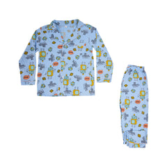 BOYS L/S 2PC SLEEPING SUIT F/O MZW-24 5-6 YEAR NO15 Default Title - MamasJan KidsWear