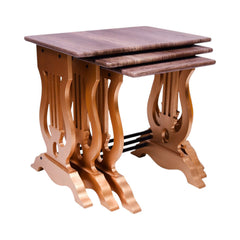 TABLE SET 3PC KHAKI GREY GOLDEN Default Title - MamasJan Household