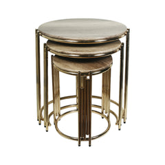 TABLE ROUND PANJA KHAKHI 3 PCS SET Default Title - MamasJan Household