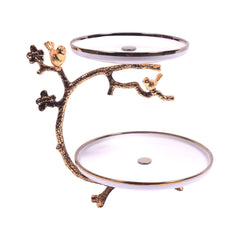 DISH CAKE 2 TIER ORCHID WB-1074 Default Title - MamasJan Décor