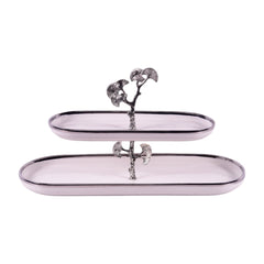 DISH 2 TIER ORCHID WB-1232 Default Title - MamasJan Décor