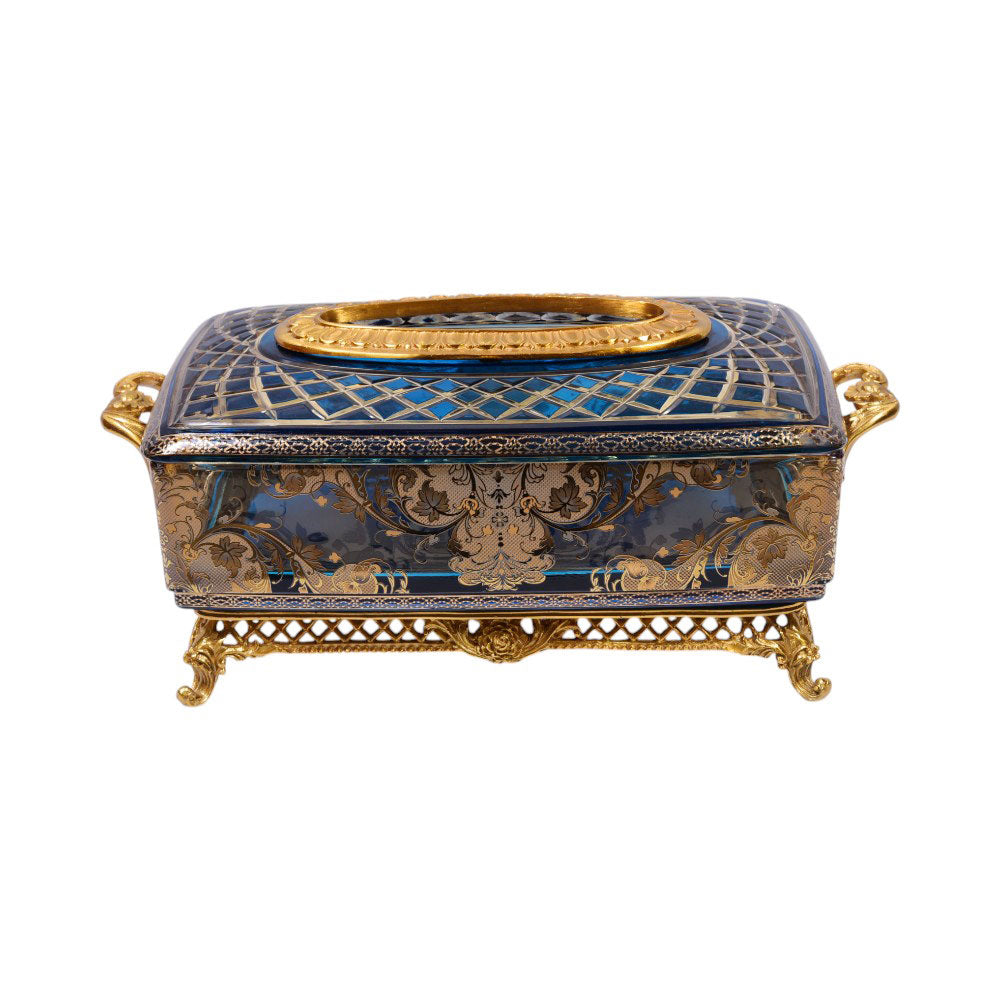 TISSUE BOX CRYSTAL BRASS H-C19-6018 JSC11-D25-6 Default Title - MamasJan Decoration