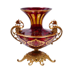 VASE CRYSTAL BRASS IR EV1077-2 EAC-151B1-C59 Default Title - MamasJan Decoration
