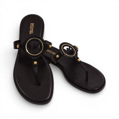 M.K SLIPPER AUBREY THONG 49R4AUFA1L BLK 9 Default Title - MamasJan Ladies Shoes & Bags