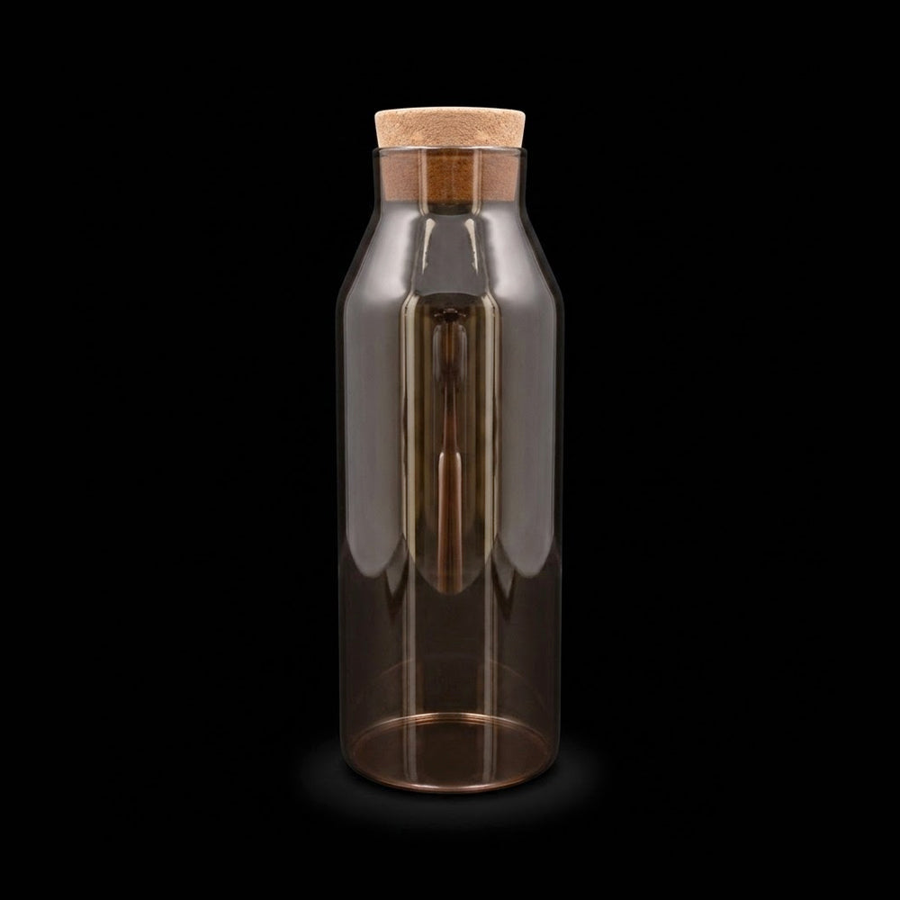 WATER BOTTLE GLASS CORK 1000 ML GOLDEN 0990 Default Title - MamasJan Crockery