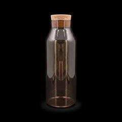 WATER BOTTLE GLASS CORK 1000 ML GOLDEN 0990 Default Title - MamasJan Crockery