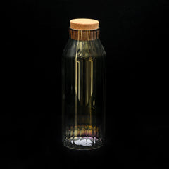 WATER BOTTLE GLASS CORK 1000 ML TINT LINING 0994 Default Title - MamasJan Crockery