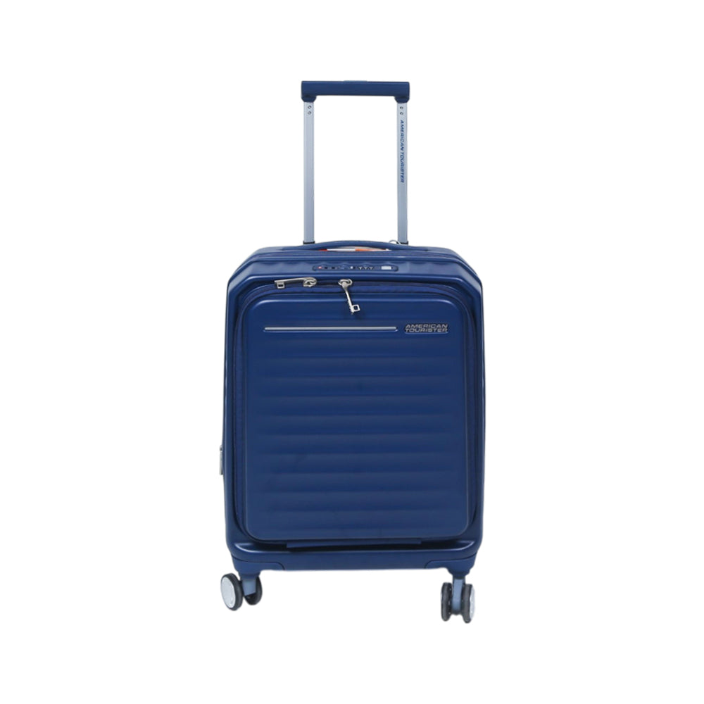 AMERICAN TOURISTER TROLLY CASE 20 INCH NAVY FRONTEC Default Title - MamasJan Luggage