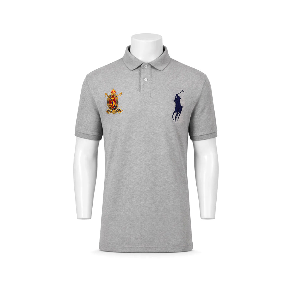 RL MEN S/S POLO SHIRT 831002 GRY L (IRS) XL - MamasJan mens wear