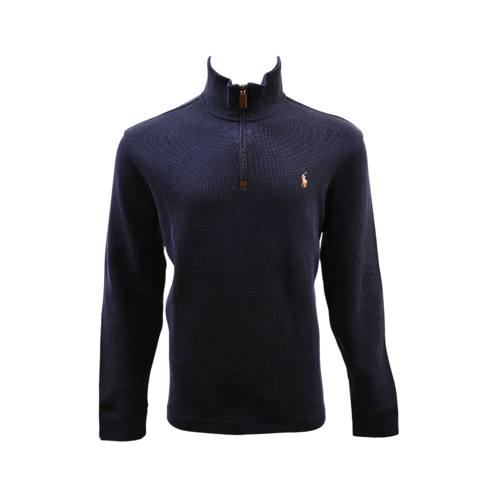 RL MEN L/S H-ZIPPER SWEATER 073019 NSVY M (IRW) XL - MamasJan mens wear