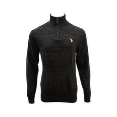 US POLO MEN L/S H-ZIPPER SWEATER 335018 GRY XL (IRW) XXL - MamasJan mens wear