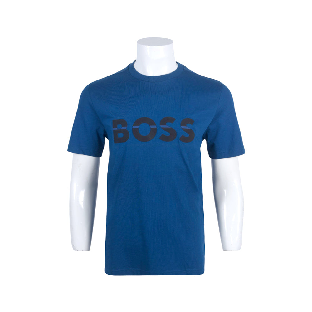 HB MEN S/S R.NECK SHIRT 50525208 BLU S (IRS) L - MamasJan mens wear