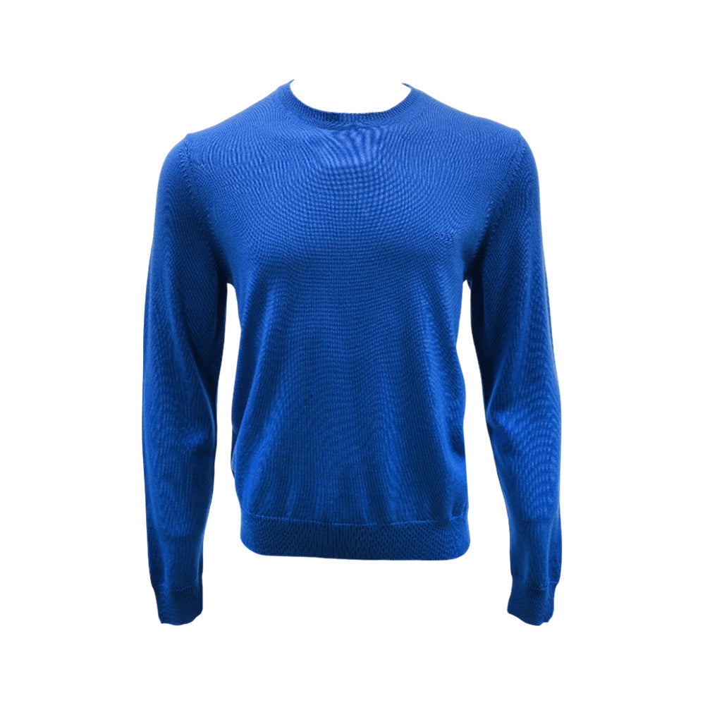 HB MEN L/S R.NECK SWEATER 50549671 BLU L (IRW) XL - MamasJan mens wear