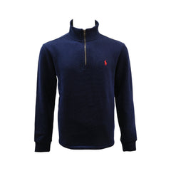 RL MEN L/S H-ZIPPER UPPER 519003 NVY M (IRW) Default Title - MamasJan mens wear