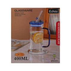MUG WITH STRAW SET 2PC ECHOU SPB70-L2-BB Default Title - MamasJan Crockery