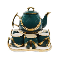 COFFEE SET 9PC CERAMIC 6514 GREEN AE Default Title - MamasJan Crockery