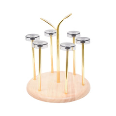 GLASS STAND GOLDEN ROUND DS19406 ZIK Default Title - MamasJan Crockery