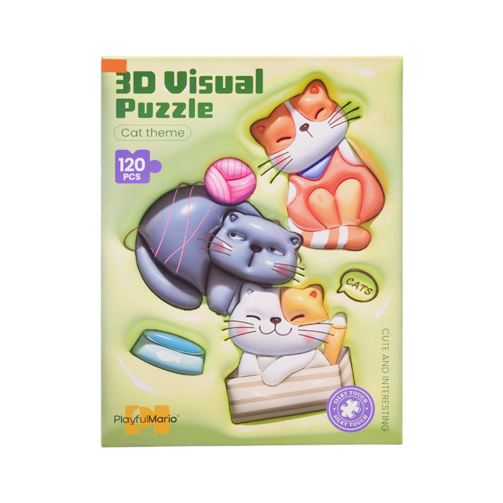 88975 3D VISUAL PUZZLE CAT 120PC IR Default Title - MamasJan Toys