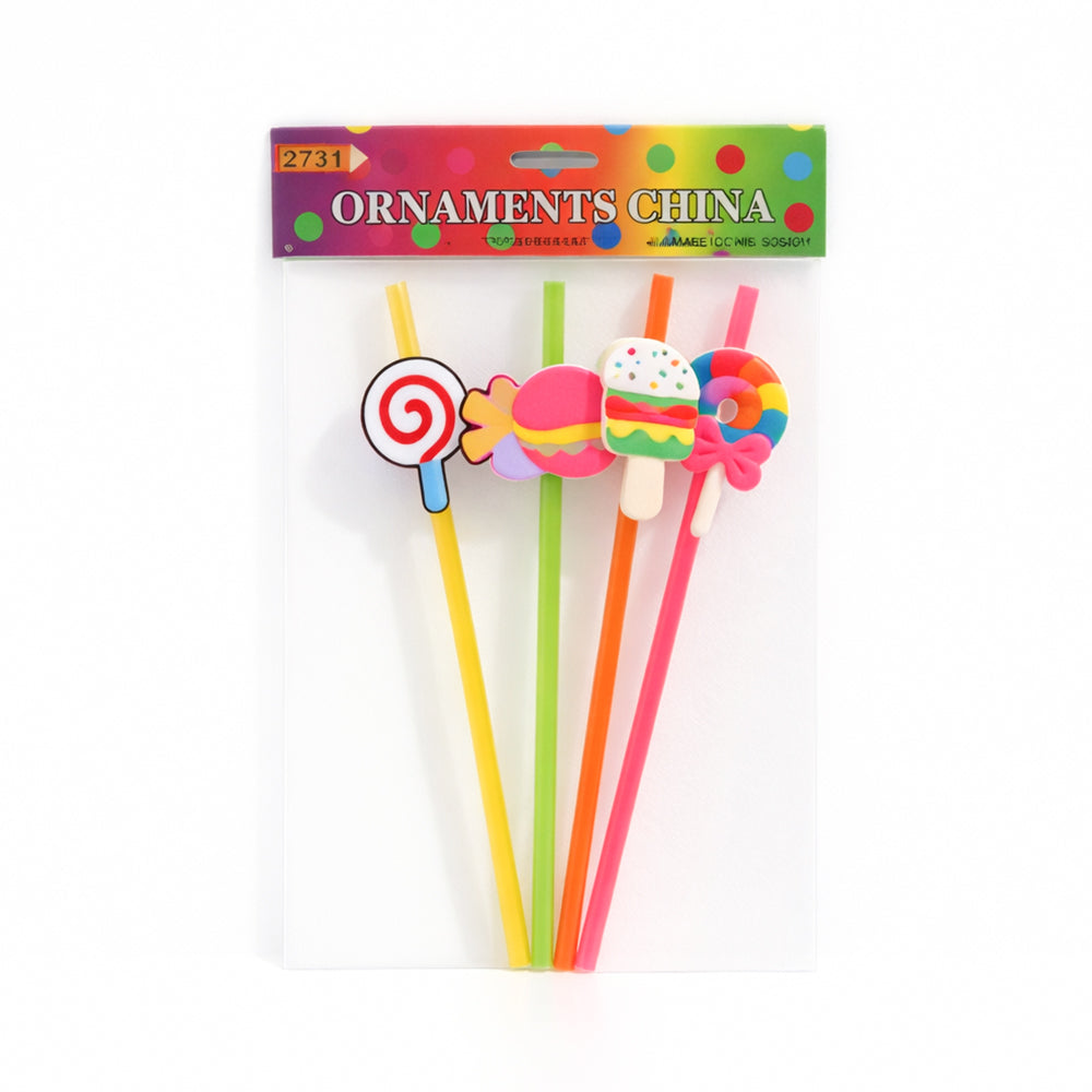 50707-21 PARTY ICE CREAME STRAW IR Default Title - MamasJan Toys