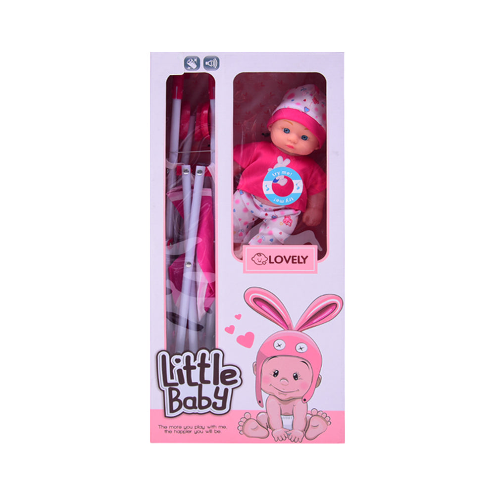 663-4C DOLL W-STROLLER 10INCH Default Title - MamasJan Toys