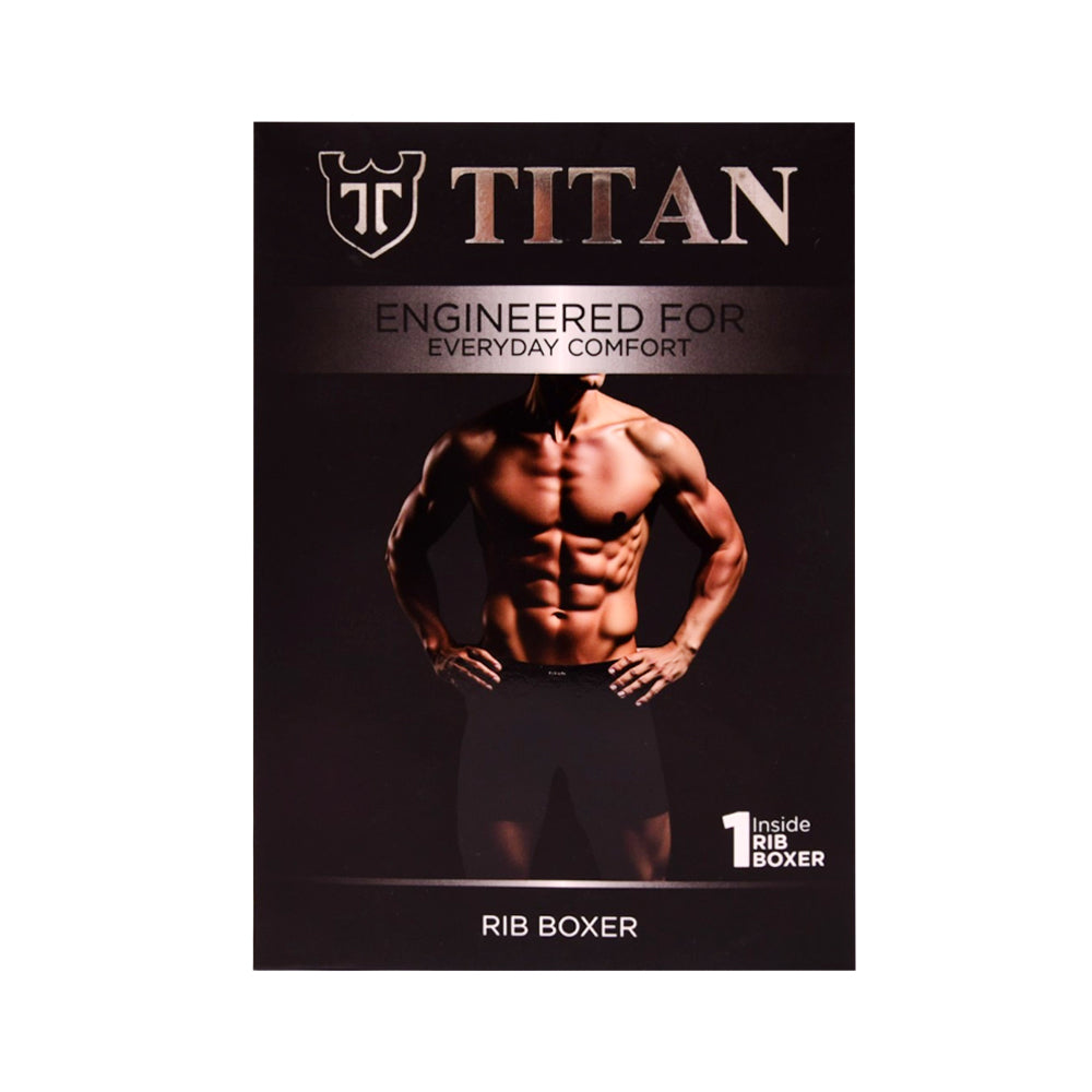 TITAN BOXER RIBBED BLACK T11-05 SMALL P1 Default Title - MamasJan mens wear