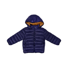 BOYS L/S PUFFER JACKET HOODED BLUE IR-25 3-4 YEAR F-03 Default Title - MamasJan KidsWear