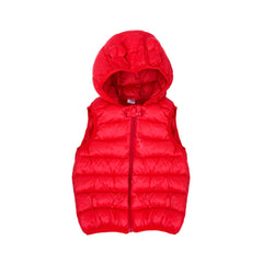 BOYS S/L PUFFER JACKET HOODED RED IR-25 4-5 YEAR F-61 Default Title - MamasJan KidsWear