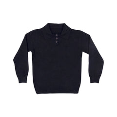 BOYS L/S SWEATER COLLAR BLACK IR-25 6-7 YEAR 25210-2 Default Title - MamasJan KidsWear