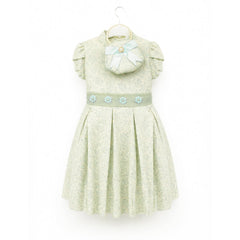 GIRLS CAP SLV FANCY FROCK W-PURSE SEA-GRN IR-25 9-10YEAR VF1 Default Title - MamasJan KidsWear