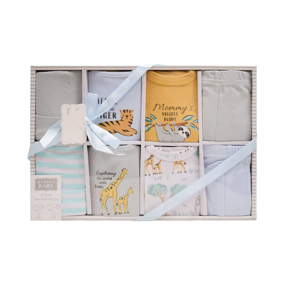 BABY 8PC GIFT SET BOX L-GREY IR-25 0-6M 03343 Default Title - MamasJan KidsWear
