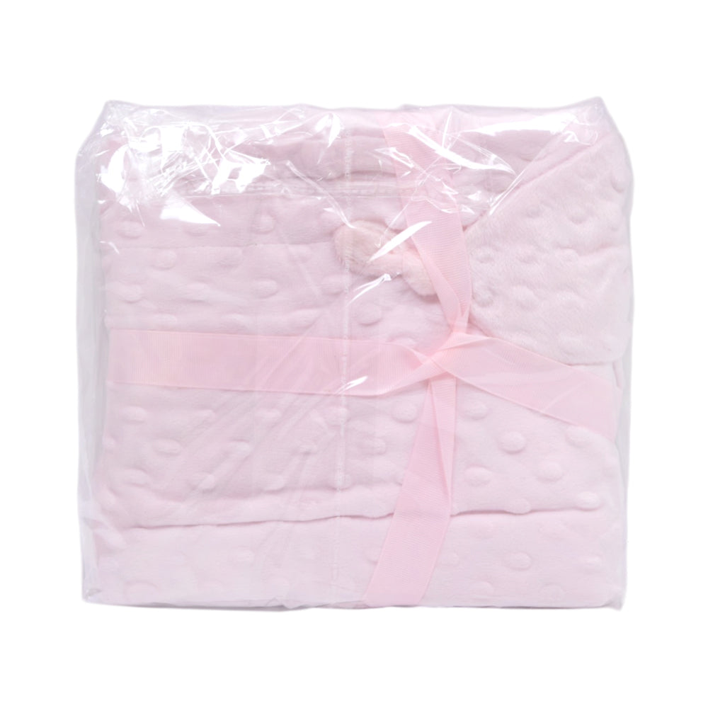 BABY 2PC COMFORTER BLANKET 24X24CM PINK IR-25 BP53110 Default Title - MamasJan KidsWear