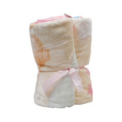 BABY BLANKET EMBOSED VELOUR 43X53 PINK ZHW-25 Default Title - MamasJan KidsWear