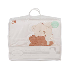 BABY 3PC QUILTED PILLOW MATRESS SET OFF WHITE IR-25 BD-31B1 Default Title - MamasJan KidsWear