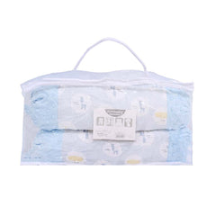 BABY 3PC BLANKET W-PILLOW L-BLUE IR-25 BL-40-B Default Title - MamasJan KidsWear