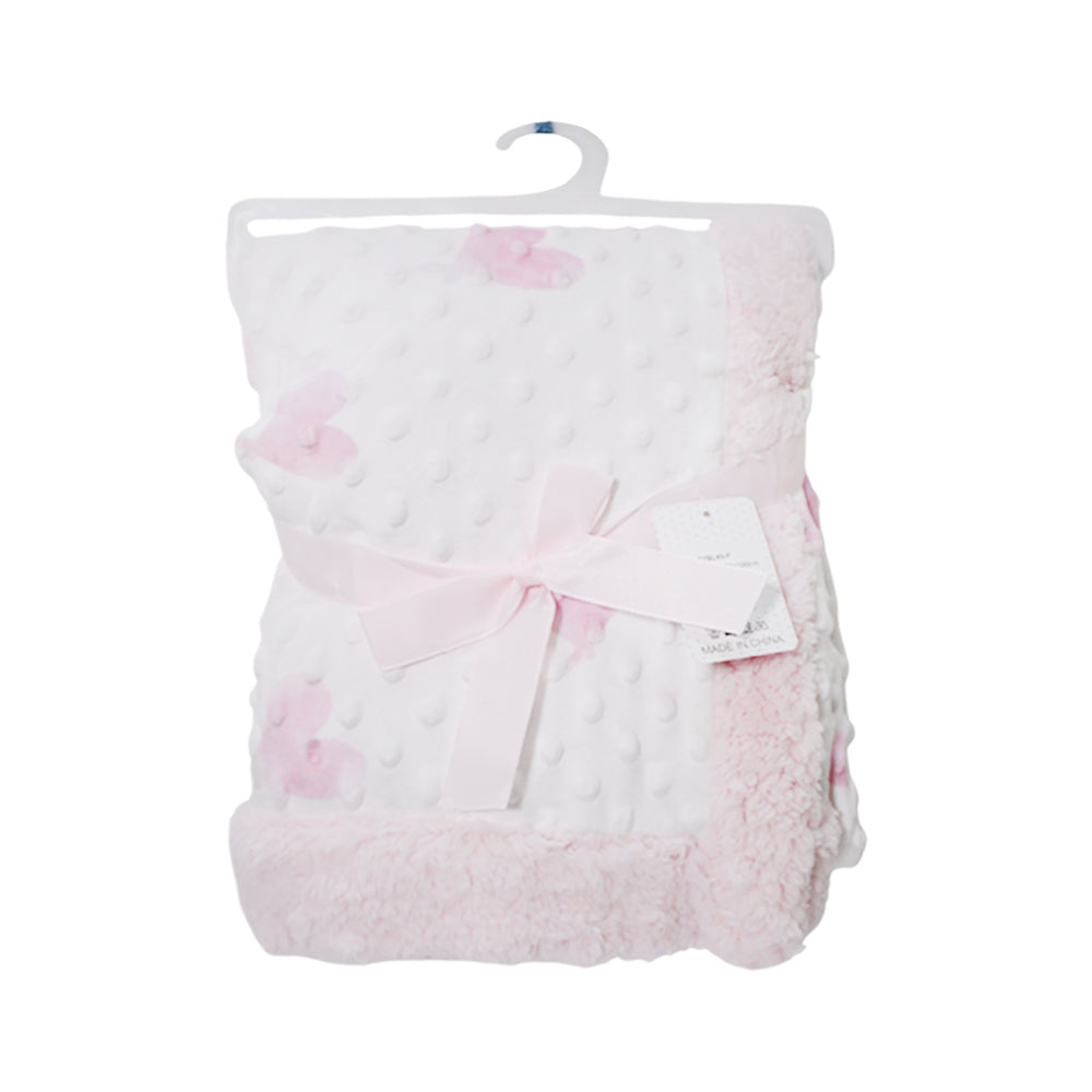 BABY FLEECE WRAPPING SHAWL PINK IR-25 BL-49-P Default Title - MamasJan KidsWear