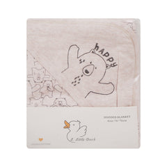 BABY WRAPPING SHEET HOODED 76X76CM CREAM IR-25 BK-046 Default Title - MamasJan KidsWear
