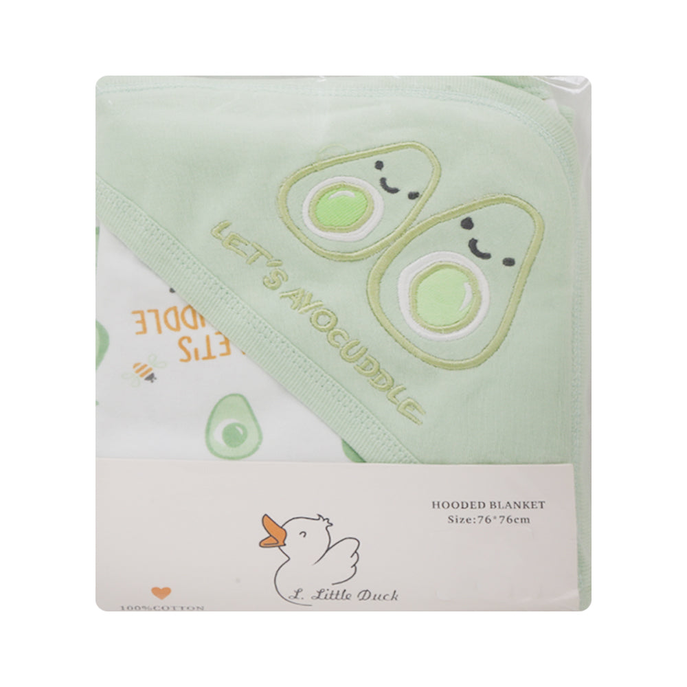 BABY WRAPPING SHEET HOODED 76X76CM L-GREEN IR-25 BK-074 Default Title - MamasJan KidsWear