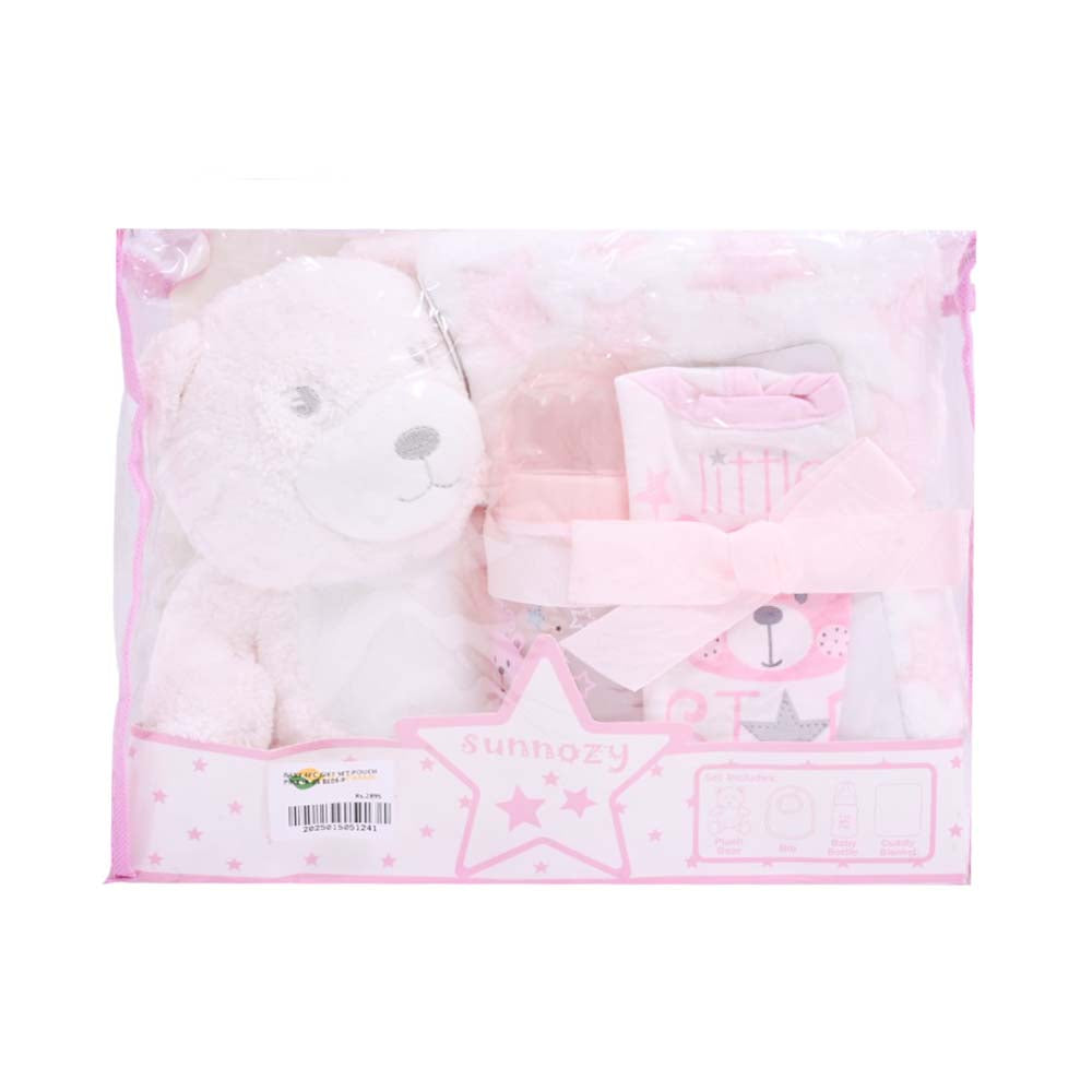 BABY 4PC GIFT SET POUCH PINK IR-25 BL03-P Default Title - MamasJan KidsWear