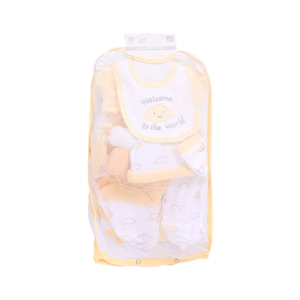 BABY 8PC GIFT SET HANGER YELLOW IR-25 3-6M S-9305-B Default Title - MamasJan KidsWear