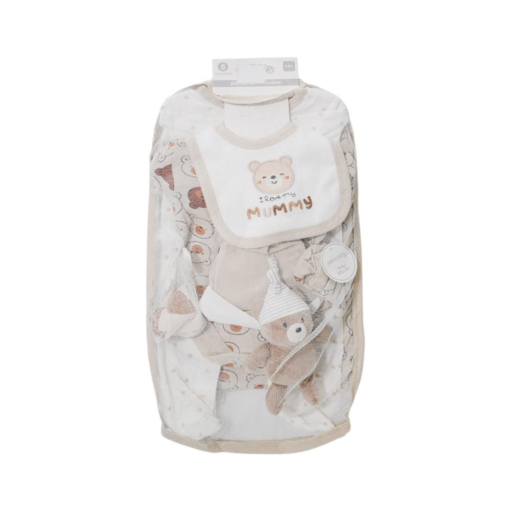 BABY 8PC GIFT SET HANGER CREAM IR-25 3-6M S-9311 Default Title - MamasJan KidsWear
