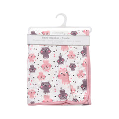 BABY COTTON WRAPPING SHEET 76X90CM PINK IR-25 BL-67-B Default Title - MamasJan KidsWear